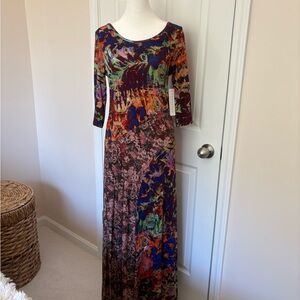 Vibrant Long Sleeve Maxi Dress